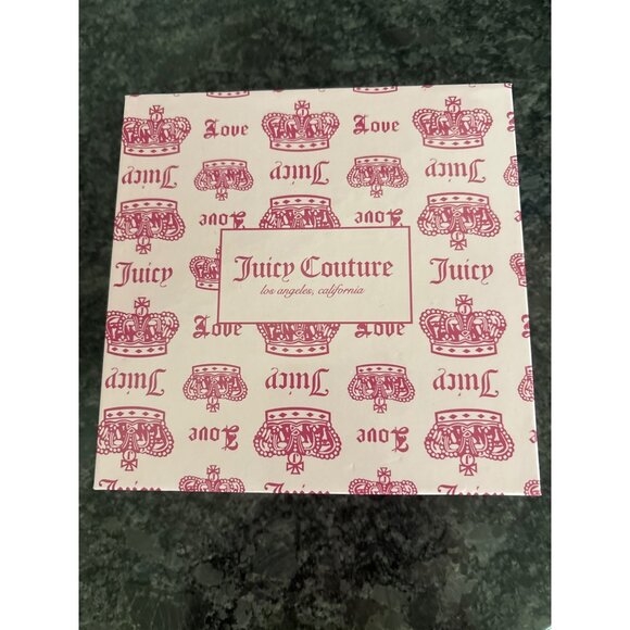 Juicy Couture Black Pink Velvet Crown Embroidered Coin Purse Gold Chain Charm - Picture 12 of 13